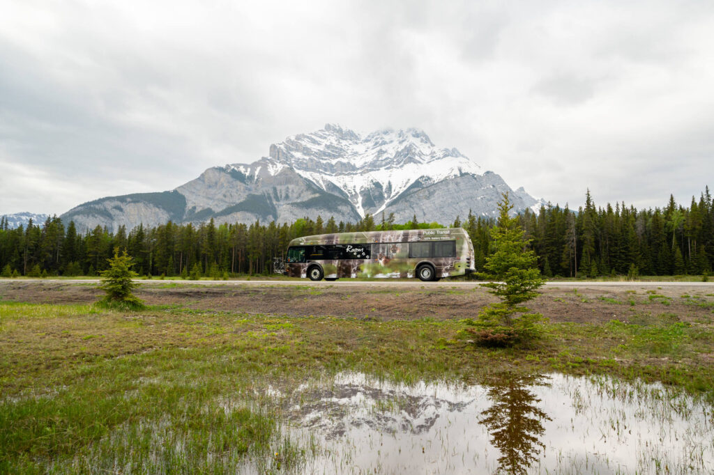 ROAM Bus near Lake Minnewanka