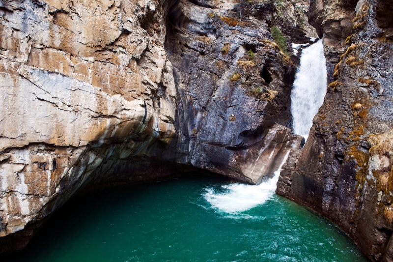 waterfall in Johnston Canyon is a kid friendly Banff in May activity